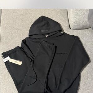 Essentials Jet Black Hoodie and Joggers